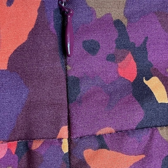 Ann Taylor Loft Multicolor Burgundy Pink Floral Straight Pencil Skirt tall - Picture 10 of 13